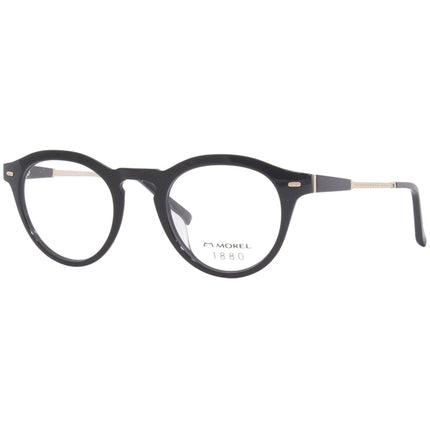 1880 Morel Men's Eyeglasses - Black Acetate Round Shape Full Rim Frame | 60123M ND01 ,