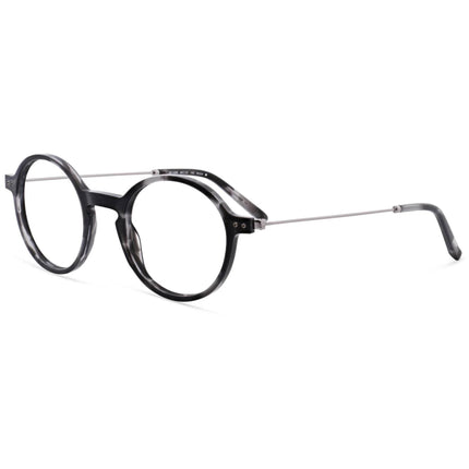 1880 Morel Unisex Eyeglasses - Black/Grey Acetate Round Full Rim Frame | 60144M NG04 ,