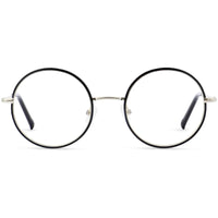 1880 Morel Unisex Eyeglasses - Black/Gold Metal Round Full Rim Frame | 60159M DN01 ,