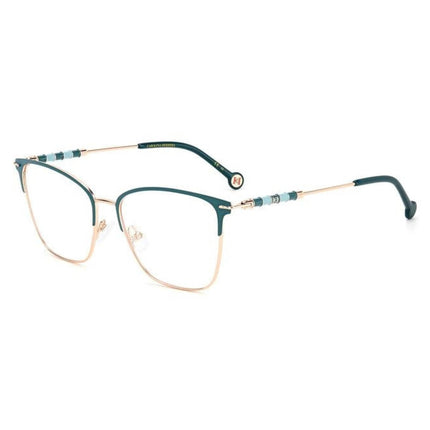 Carolina Herrera Women's Eyeglasses - Gold Green Metal Cat Eye Frame | CH 0040 0PEF ,