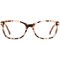 Carolina Herrera Women's Eyeglasses - Pink Havana Gold Square Frame | HER 0201 0H4V ,