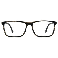 Carrera Men's Eyeglasses - Grey Horn Plastic Rectangular Full Rim Frame | 225 02W8 ,