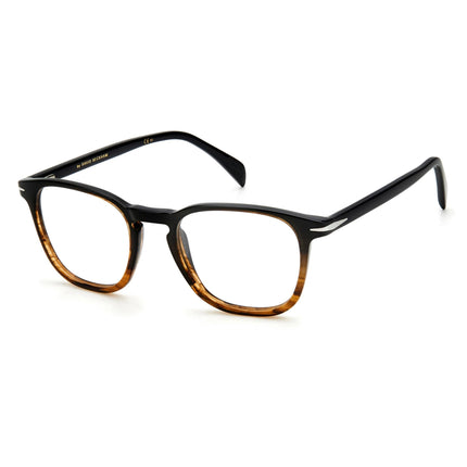 David Beckham Men's Eyeglasses - Brown Horn Plastic Square Full Rim | DB 1050 0EX4 ,