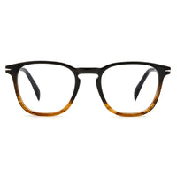 David Beckham Men's Eyeglasses - Brown Horn Plastic Square Full Rim | DB 1050 0EX4 ,