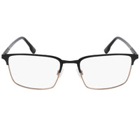 Flexon Men's Eyeglasses - Matte Black Metal Rectangular Full Rim Frame | E1128 002 ,