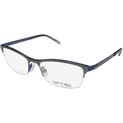 Lightec Morel Women's Eyeglasses - Black/Blue Half Rim Frame | Omicron 2 30032L NB07 ,