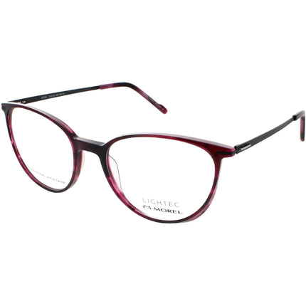 Lightec Morel Women's Eyeglasses - Dark Plum Acetate Round | Omicron 16 30089L PN12 ,