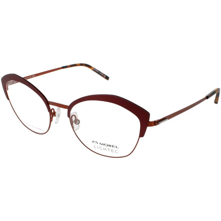 Lightec Morel Women's Eyeglasses - Dark Red Cat Eye Frame | Omicron 36 30200L RM07 ,