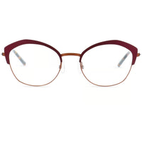 Lightec Morel Women's Eyeglasses - Dark Red Cat Eye Frame | Omicron 36 30200L RM07 ,