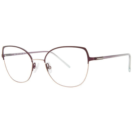 Lightec Morel Women's Eyeglasses - Dark Plum Metal Cat Eye | Omicron 48 30251L PP08 ,