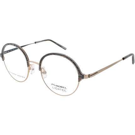Lightec Morel Women's Eyeglasses - Grey/Rose Gold Round Frame | OMICRON 49 30285L GD10 ,