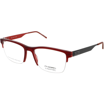Lightec Morel Men's Eyeglasses - Dark Red Rectangular Frame | OMICRON 55 30288L RG09 ,
