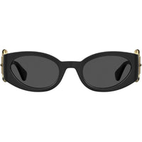 Moschino Women's Sunglasses - Black Gold Plastic Oval Frame | MOS154/S 02M2/IR ,