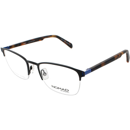 Nomad Morel Men's Eyeglasses - Black/Brown Metal Half Rim Oval Frame | 40052N NB10 ,