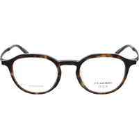 Oga Morel Men's Eyeglasses - Brown Acetate Geometric Frame | LINJER 2 10153O TD11 ,