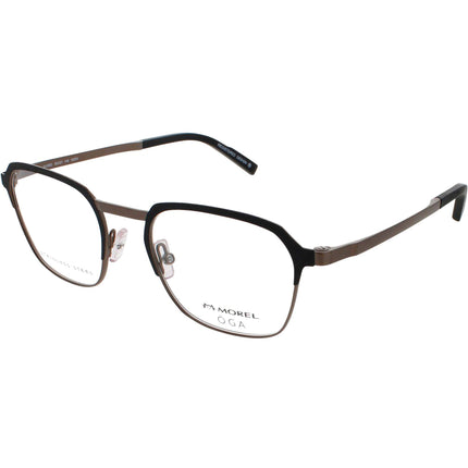 Oga Morel Men's Eyeglasses - Black Metal Geometric Frame | BOREAL 1 10155O NG04 ,