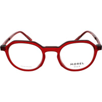 Oga Morel Men's Eyeglasses - Red/Black Acetate Geometric Frame | KOLOR 10174O RN02 ,