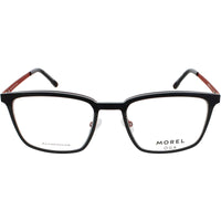 Oga Morel Men's Eyeglasses - Black/Red Rectangular Metal Frame | ARVIKA 10205O NR10 ,
