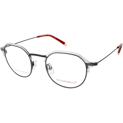Red Morel Unisex Eyeglasses - Crystal/Grey Acetate Oval Frame | CASEY 90015C CG06 ,