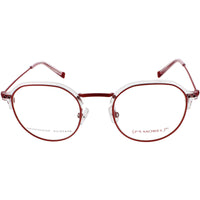 Red Morel Women's Eyeglasses - Crystal/Red Acetate Oval Frame | CASEY 90015C CR04 ,