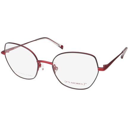 Red Morel Women's Eyeglasses - Red Metal Browline Frame | SERENA 90017C NR12 ,