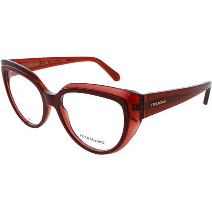 Salvatore Ferragamo Men's Eyeglasses - Transparent Red Cat Eye Frame | SF2984 613 ,