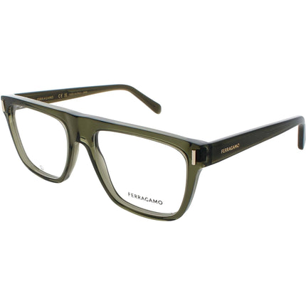 Salvatore Ferragamo Women's Eyeglasses - Transparent Khaki Browline Frame | SF2997 320 ,