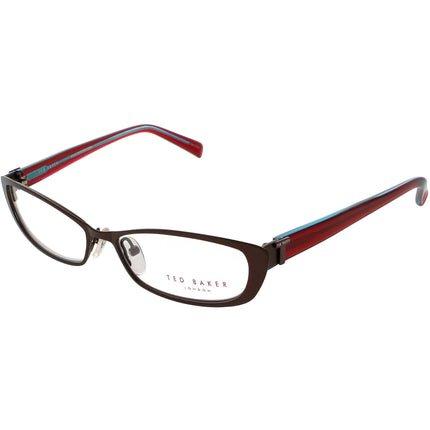Ted Baker Women's Eyeglasses - Brown Metal/Plastic Full Rim Oval Frame | B218 BRN ,