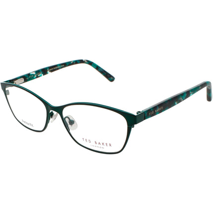 Ted Baker Women's Eyeglasses - Green Metal/Plastic Full Rim Cat Eye Frame | B243 GRN ,