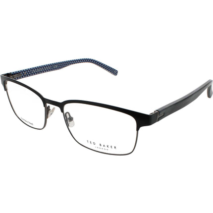 Ted Baker Men's Eyeglasses - Black Metal/Plastic Full Rim Rectangular Frame | B349 BLK ,