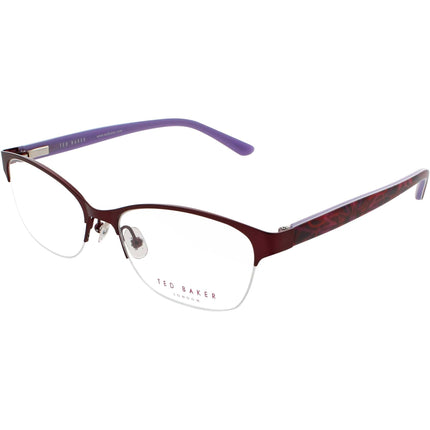 Ted Baker Women's Eyeglasses - Burgundy Metal/Plastic Cat Eye Frame | B718 BUR ,