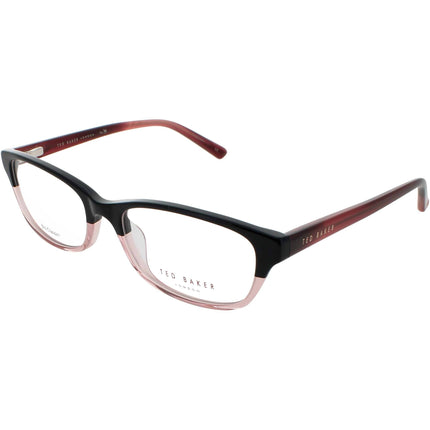 Ted Baker Women's Eyeglasses - Black/Pink Plastic Rectangular Frame | BIO717 BLK ,