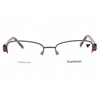 Bebe Women's Eyeglasses - Plum Metal Rectangular Frame Clear Demo Lens | BB5127 535 ,