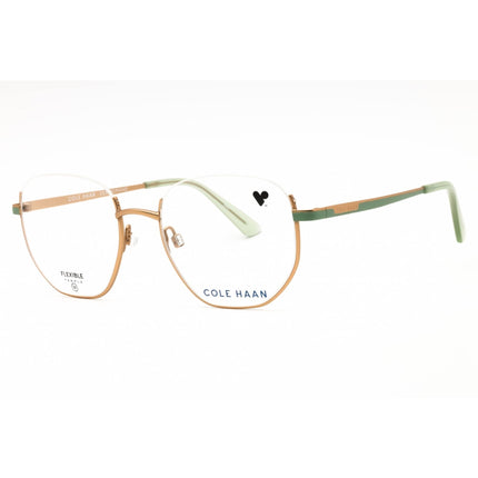 Cole Haan Men's Eyeglasses - Gold Metal Half Rim Frame Clear Demo Lens | CH4509 717 ,