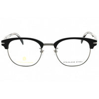 David Beckham Men's Eyeglasses - Black Silver Metal Square Full Rim | DB 1012 0BSC 00 ,