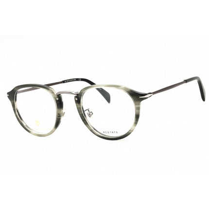 David Beckham Men's Eyeglasses - Grey Horn Plastic Round Full Rim | DB 1014 02W8 00 ,