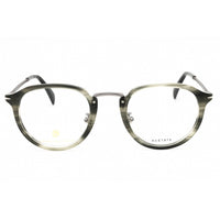 David Beckham Men's Eyeglasses - Grey Horn Plastic Round Full Rim | DB 1014 02W8 00 ,