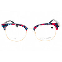 Draper James Women's Eyeglasses - Navy Floral Metal Square Full Rim Frame | DJ5055 415 ,