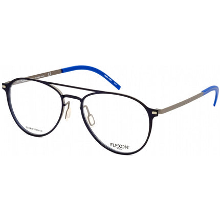 Flexon Men's Eyeglasses - Navy Metal Aviator Shape Full Rim Frame | FLEXON B2028 412 ,