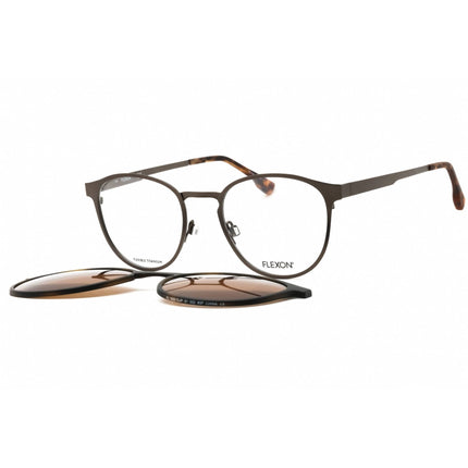 Flexon Men's Eyeglasses - Gunmetal Titanium Round Full Rim Frame | FLX1002MAG-SET 033 ,
