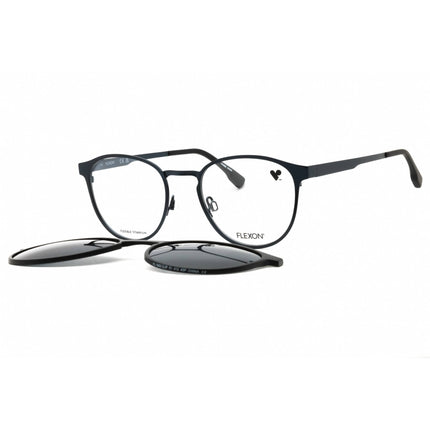 Flexon Men's Eyeglasses - Navy Titanium Round Full Rim Frame | FLX1002MAG-SET 412 ,