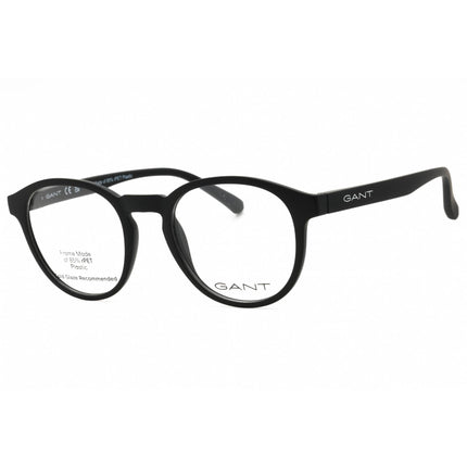 Gant Men's Eyeglasses - Matte Black Injected Propionate Round Full Rim | GA3301 002 ,