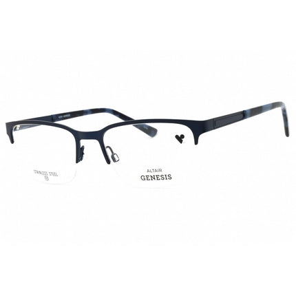 Genesis Men's Eyeglasses - Navy Metal Rectangular Frame Clear Demo Lens | G4050 414 ,
