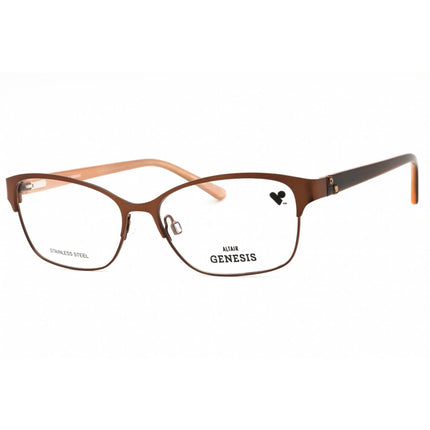 Genesis Women's Eyeglasses - Brown Metal Cat Eye Frame Clear Demo Lens | G5053 200 ,