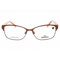 Genesis Women's Eyeglasses - Brown Metal Cat Eye Frame Clear Demo Lens | G5053 200 ,