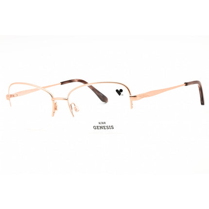 Genesis Women's Eyeglasses - Rose Gold Metal Cat Eye Half Rim 53mm Frame | G5064 770 ,
