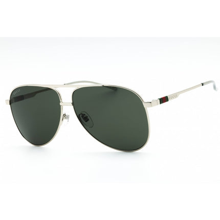 Gucci Men's Sunglasses - Shiny Silver Metal Aviator Shape Full Rim Frame | GG1677S 001 ,
