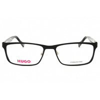 Hugo Men's Eyeglasses - Matte Black Metal Rectangular Full Rim Frame | HG 0151 0003 00 ,