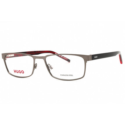 Hugo Men's Eyeglasses - Semi Matte Dark Ruthenium Metal Rectangular | HG 1075 0R80 00 ,