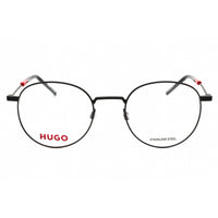 Hugo Men's Eyeglasses - Matte Black Red Metal Round Full Rim Frame | HG 1122 0BLX 00 ,
